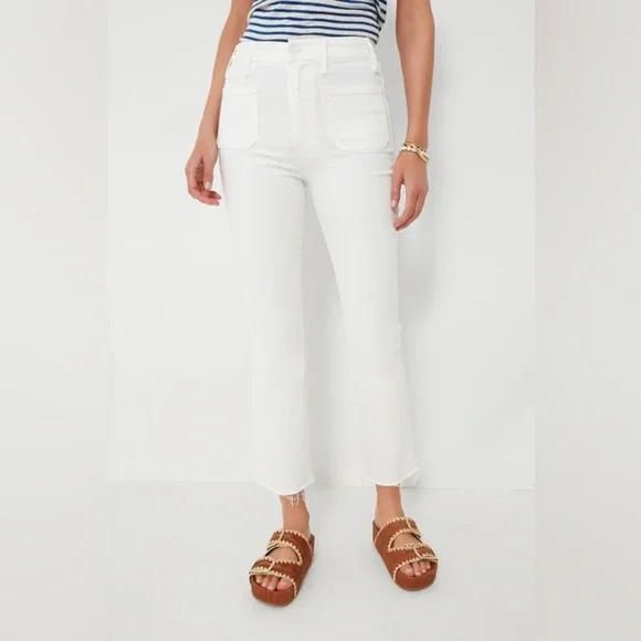 MOTHER Fairest Of Them All The Hustler Patch Pocket Ankle Fray Size 24 B2623